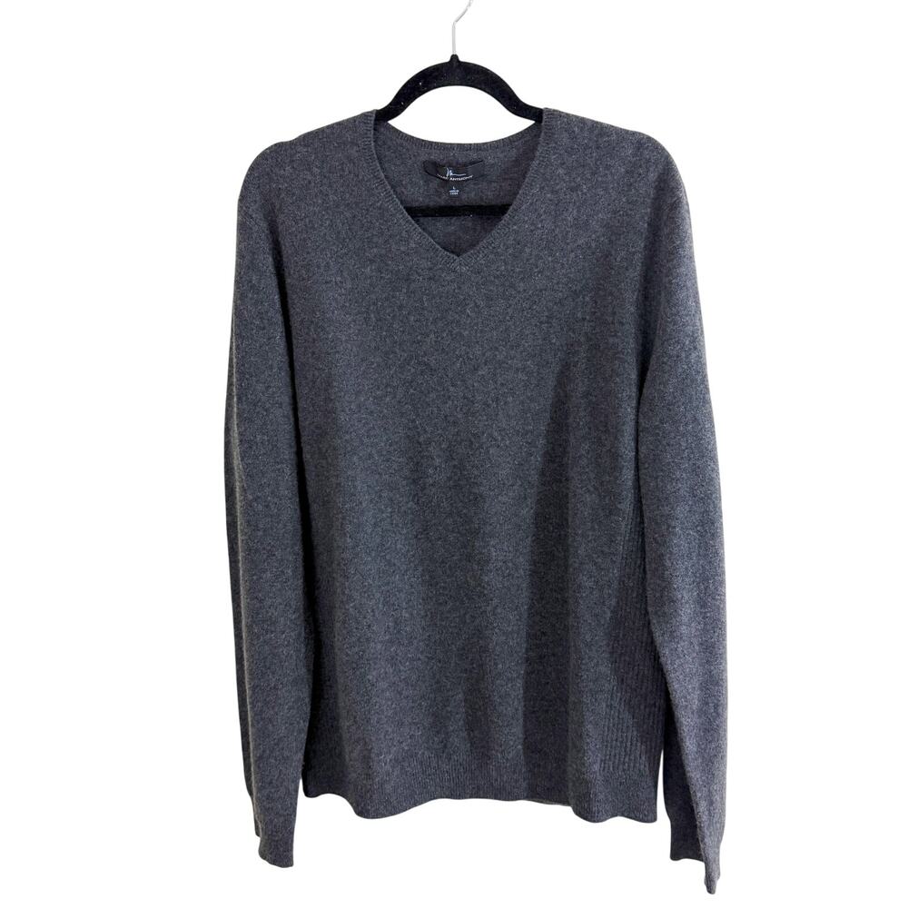 NWT Marc Anthony Charcoal Gray 100% Cashmere V-Neck Sweater Men's Size Large